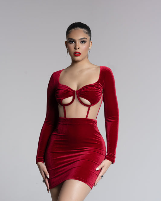 RED VELVET DRESS