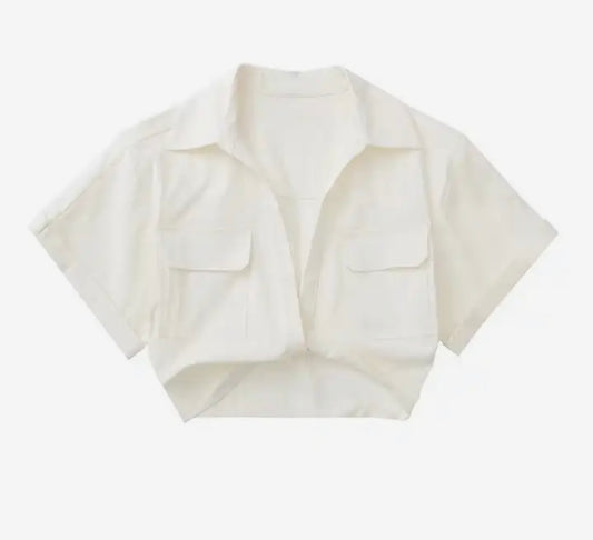 BASIC CROP SHIRT WHITE